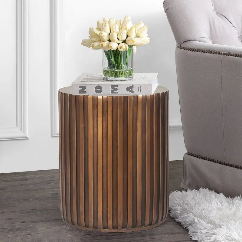 Table d'appoint/basse d'extérieur Adeco ronde en béton style moderne