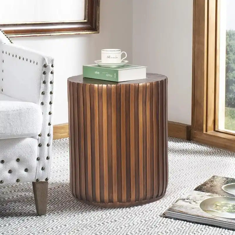 Table d'appoint/basse d'extérieur Adeco ronde en béton style moderne
