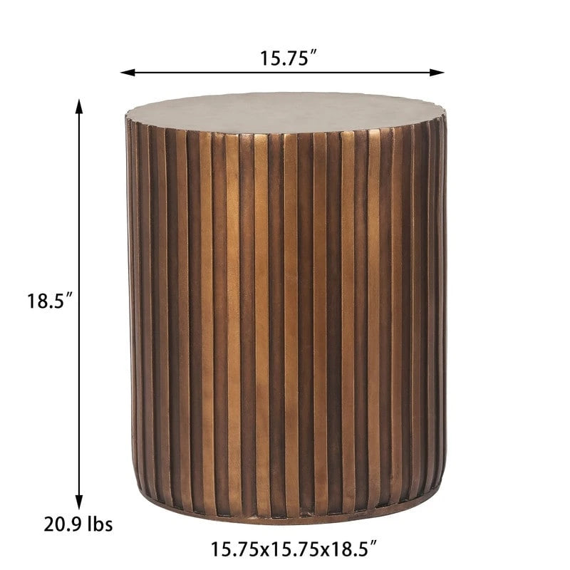 Table d'appoint/basse d'extérieur Adeco ronde en béton style moderne