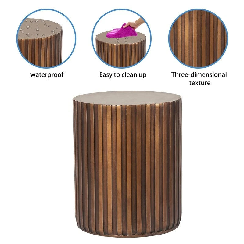 Table d'appoint/basse d'extérieur Adeco ronde en béton style moderne