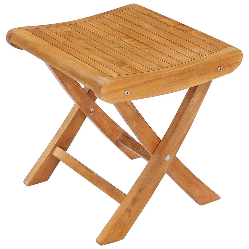 Repose-pieds / Table d'appoint d'extérieur en teck Chic Teak Italy, fabriqué en bois de teck de qualité A