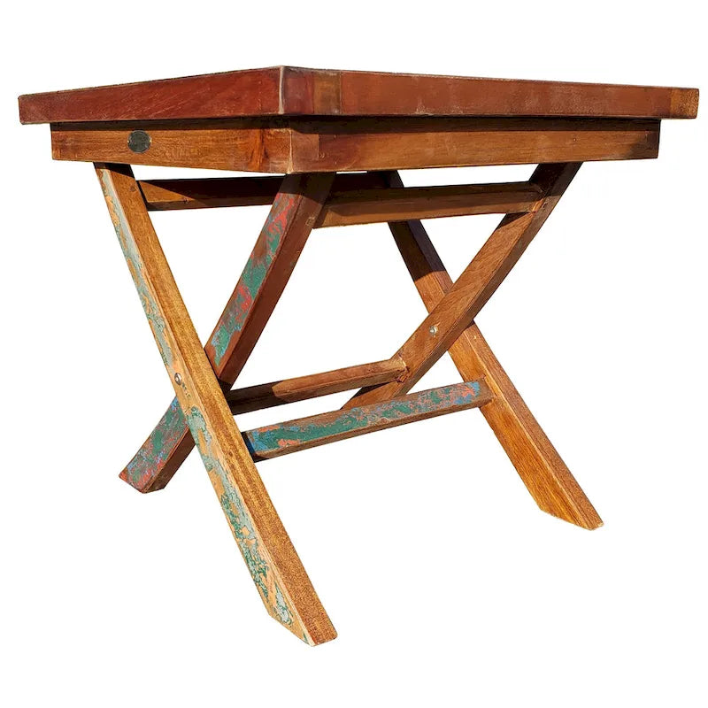 Table d'appoint pliante Marina Del Rey en teck recyclé