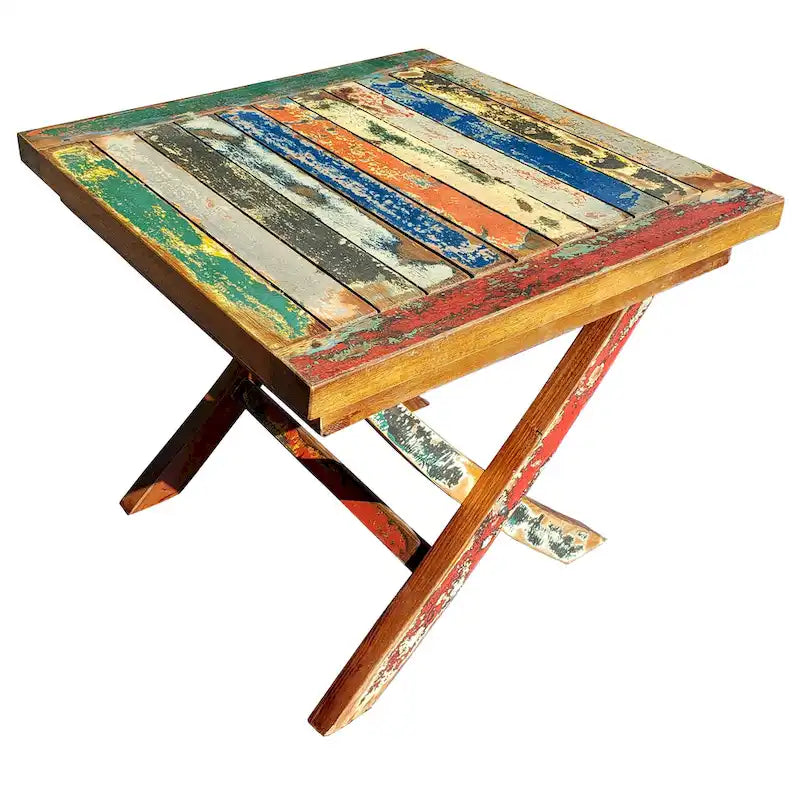 Table d'appoint pliante Marina Del Rey en teck recyclé