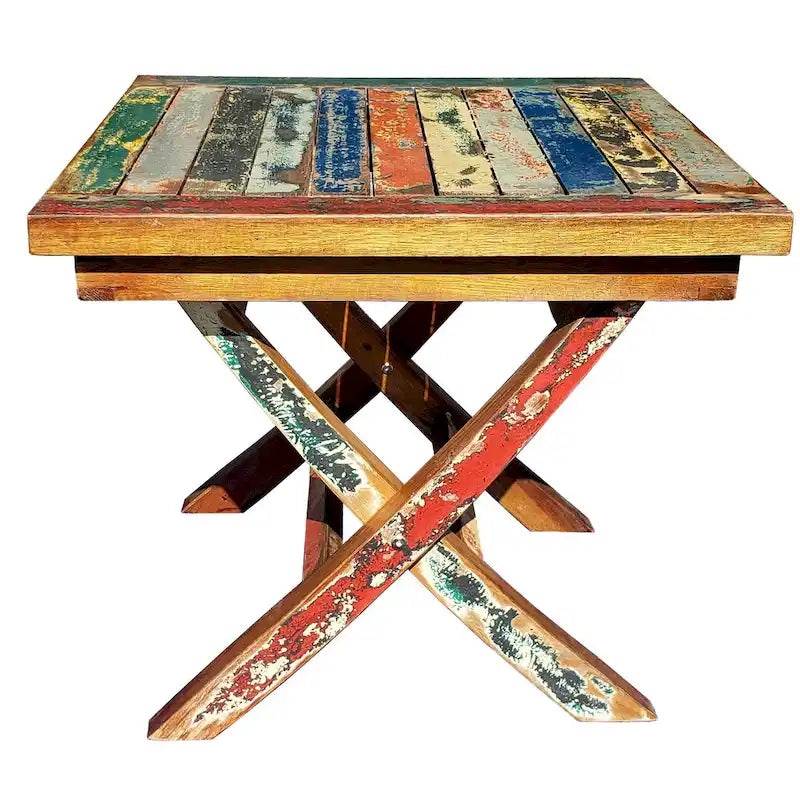 Table d'appoint pliante Marina Del Rey en teck recyclé