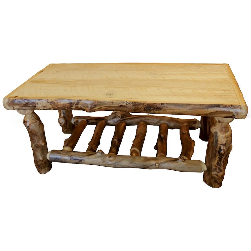 Table basse en rondins de tremble