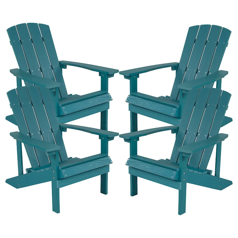 Lot de 4 chaises Adirondack d'extérieur en bois de poly-résine tout temps