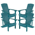Lot de 4 chaises Adirondack d'extérieur en bois de poly-résine tout temps