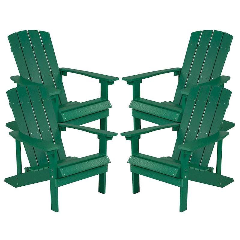 Lot de 4 chaises Adirondack d'extérieur en bois de poly-résine tout temps