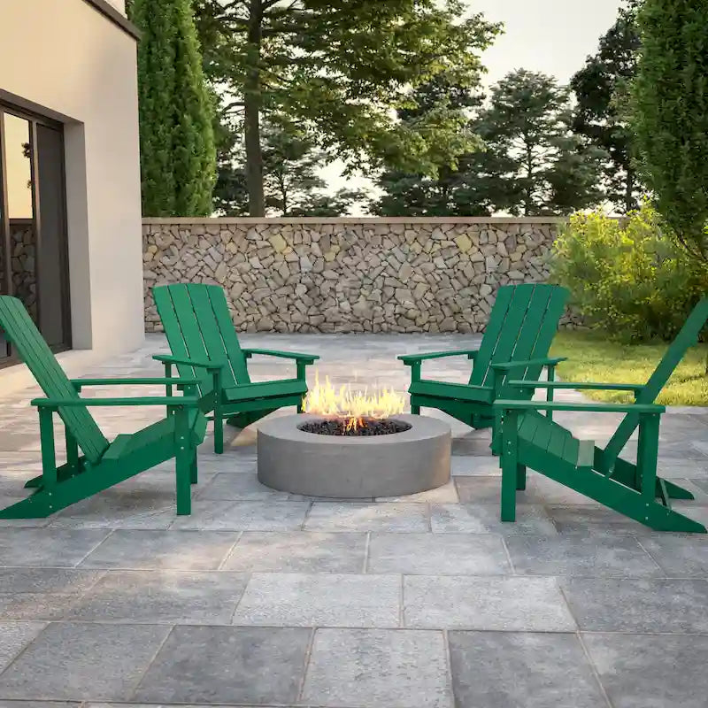 Lot de 4 chaises Adirondack d'extérieur en bois de poly-résine tout temps