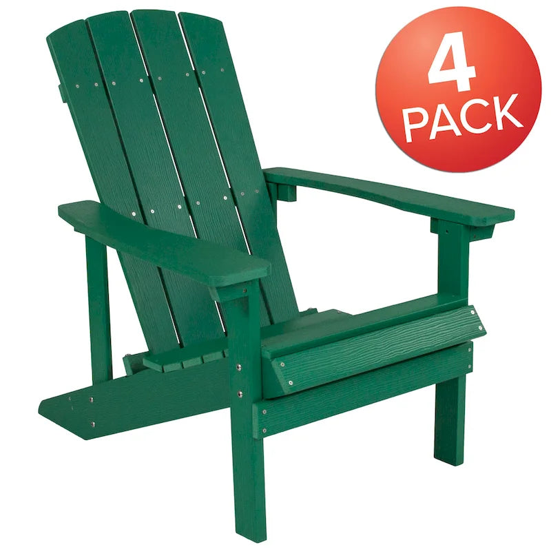 Lot de 4 chaises Adirondack d'extérieur en bois de poly-résine tout temps
