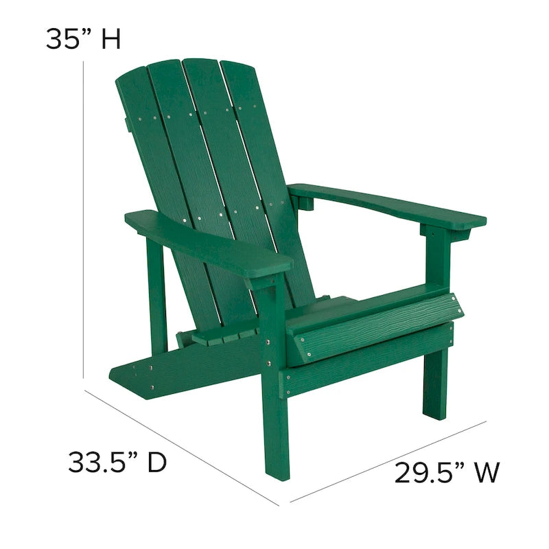 Lot de 4 chaises Adirondack d'extérieur en bois de poly-résine tout temps