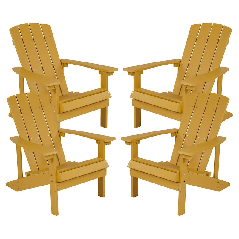 Lot de 4 chaises Adirondack d'extérieur en bois de poly-résine tout temps