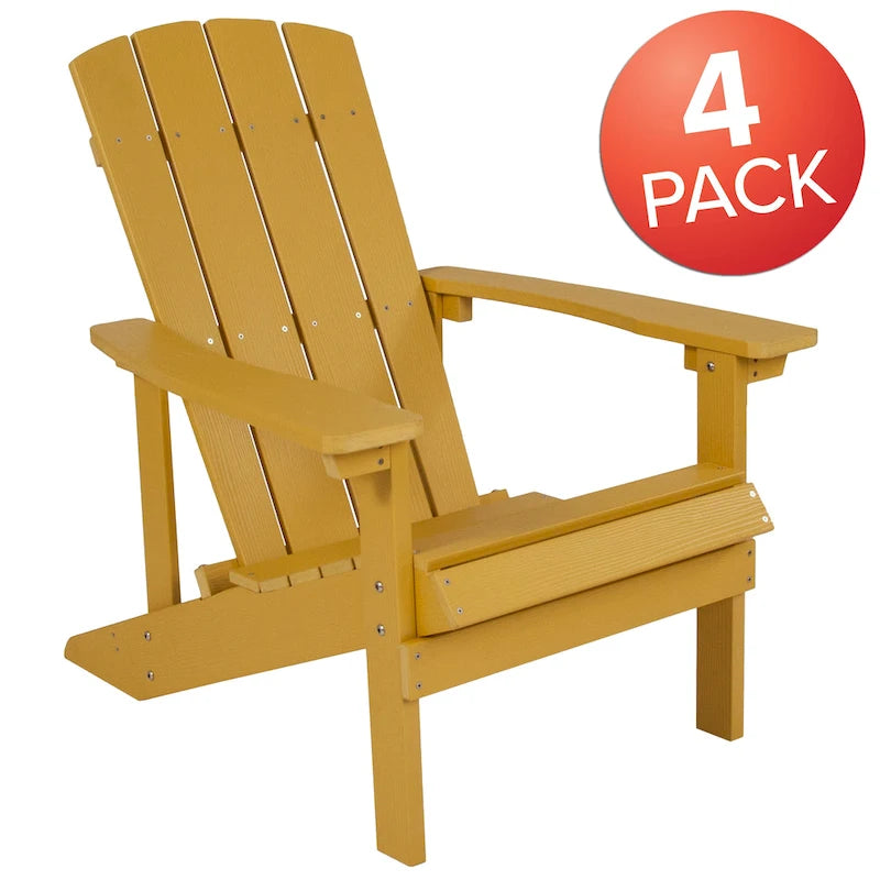 Lot de 4 chaises Adirondack d'extérieur en bois de poly-résine tout temps