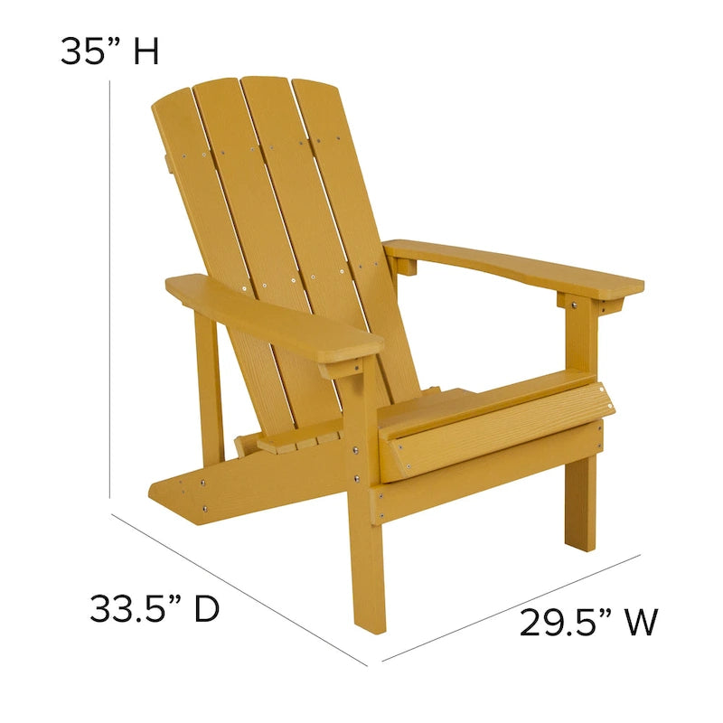 Lot de 4 chaises Adirondack d'extérieur en bois de poly-résine tout temps