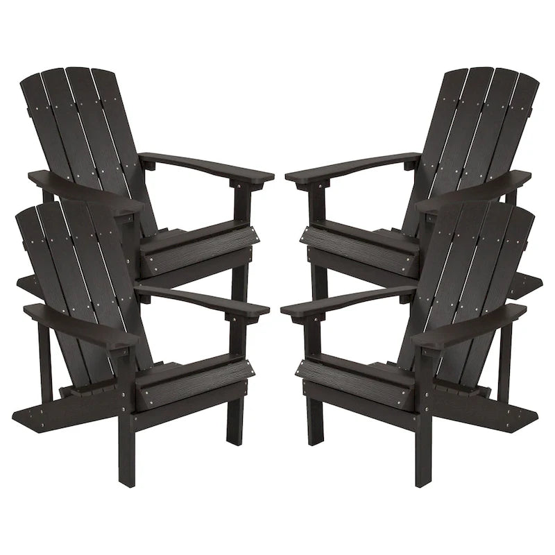 Lot de 4 chaises Adirondack d'extérieur en bois de poly-résine tout temps
