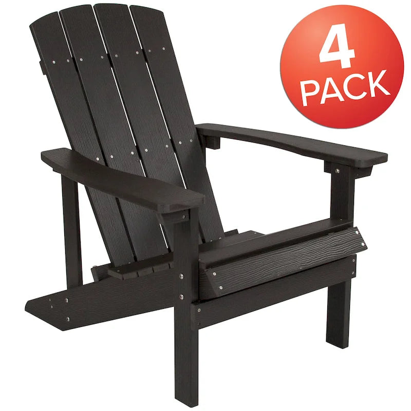 Lot de 4 chaises Adirondack d'extérieur en bois de poly-résine tout temps