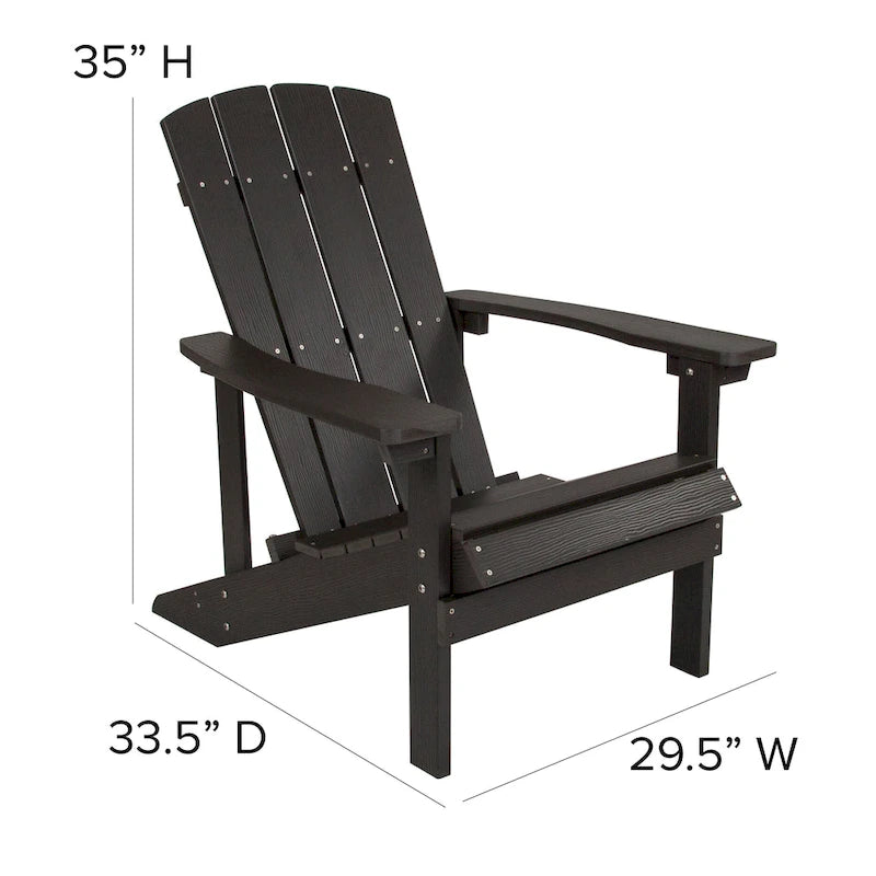 Lot de 4 chaises Adirondack d'extérieur en bois de poly-résine tout temps