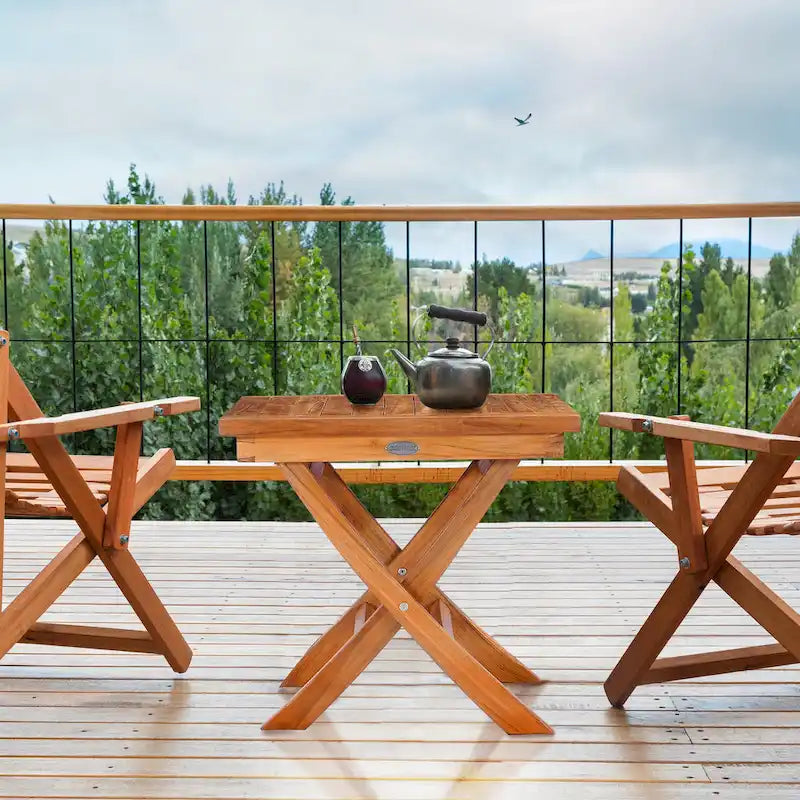 Table d'appoint pliante carrée Chic Teak Titanic en bois de teck d'extérieur, 50 cm
