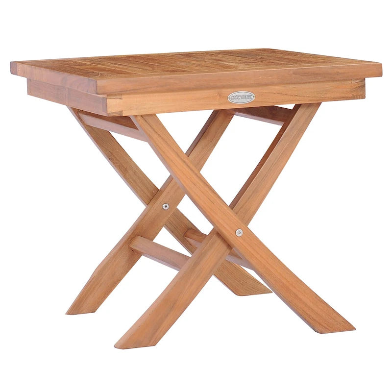 Table d'appoint pliante carrée Chic Teak Titanic en bois de teck d'extérieur, 50 cm