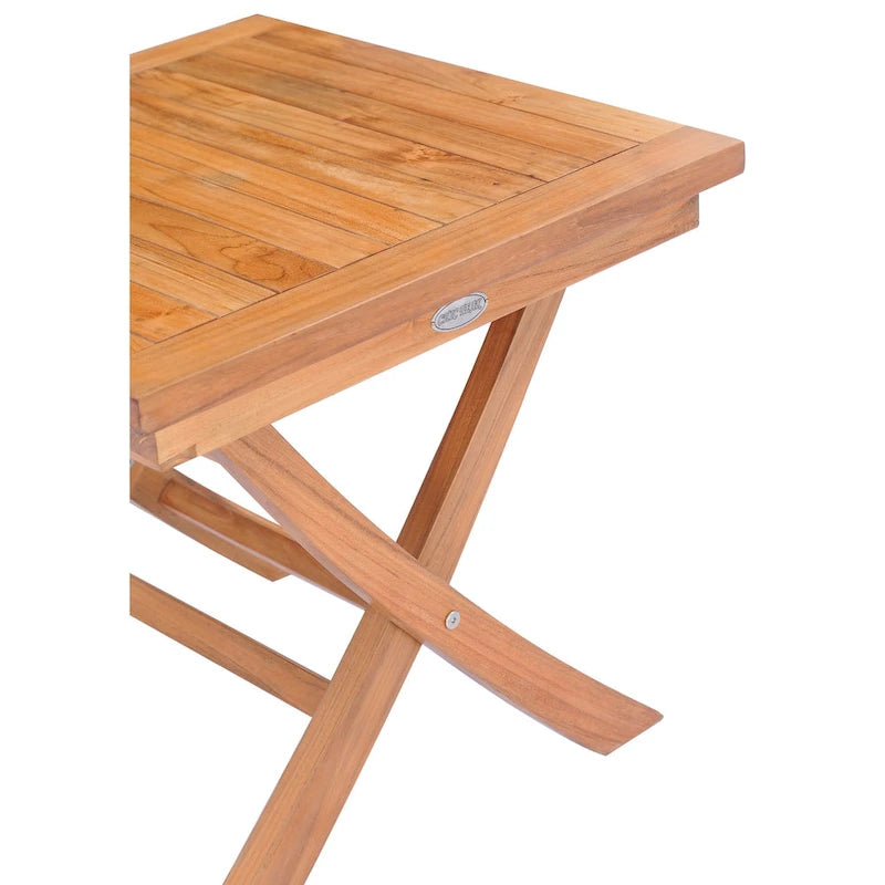 Table d'appoint pliante carrée Chic Teak Titanic en bois de teck d'extérieur, 50 cm