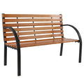 Banc de jardin/parc extérieur avec cadre en fonte et 48 lattes en bois dur