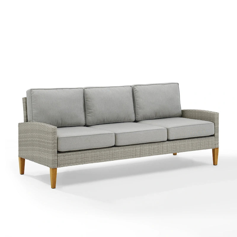 Canapé d'extérieur en osier Crosley Capella - 33H x 75.75L x 29.5P