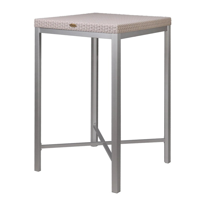 Table de bar Russ Resin tout temps avec pieds en aluminium