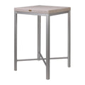Table de bar Russ Resin tout temps avec pieds en aluminium