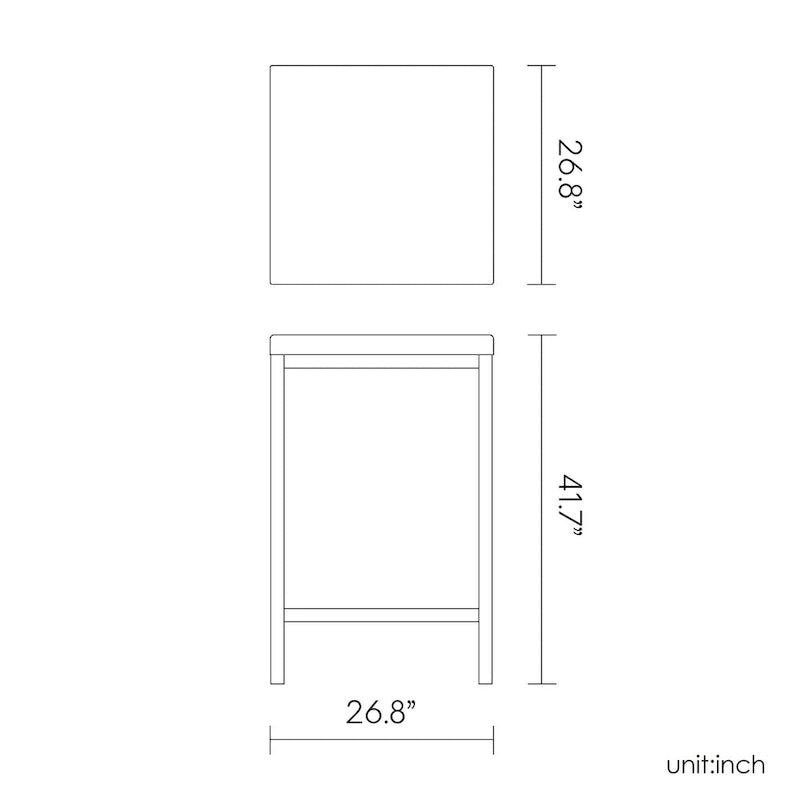 Table de bar Russ Resin tout temps avec pieds en aluminium