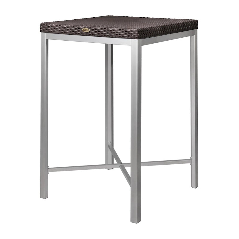 Table de bar Russ Resin tout temps avec pieds en aluminium