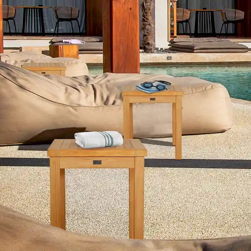Table d'appoint d'extérieur en teck Santa Monica de Seven Seas Teak