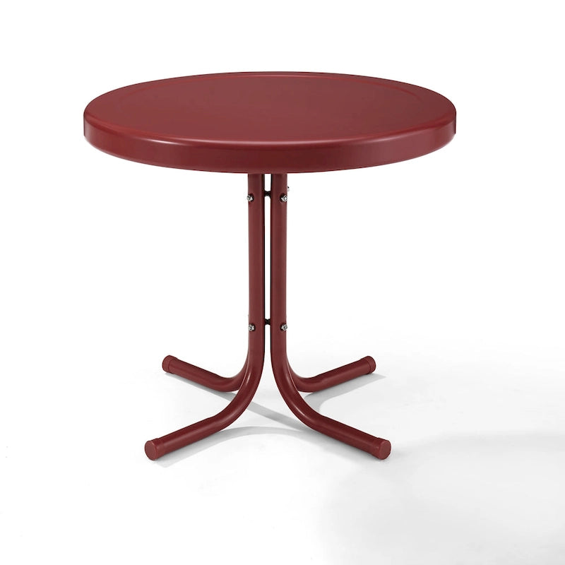 Table d'appoint en métal de style rétro Crosley, rouge corail
