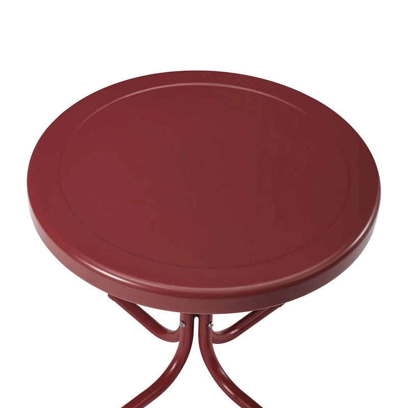 Table d'appoint en métal de style rétro Crosley, rouge corail