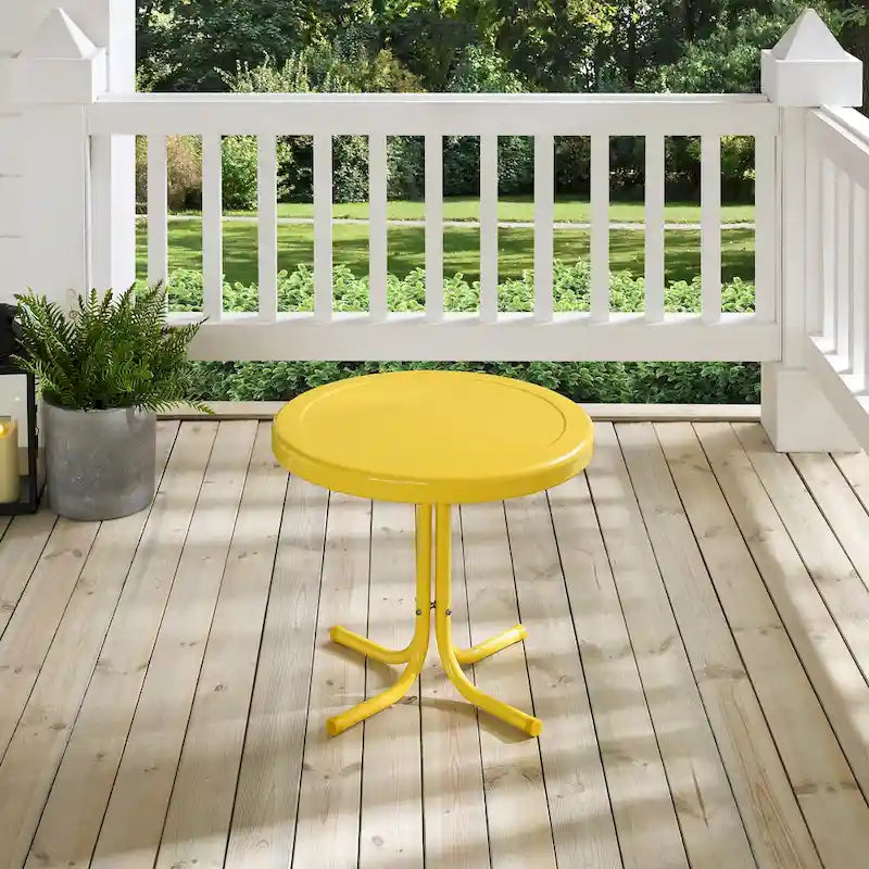 Table d'appoint Crosley rétro en métal jaune