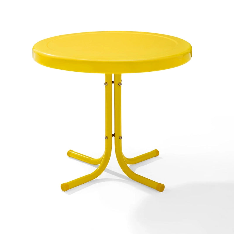 Table d'appoint Crosley rétro en métal jaune