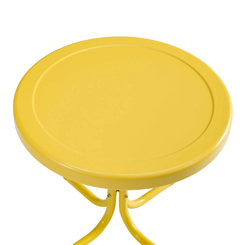 Table d'appoint Crosley rétro en métal jaune
