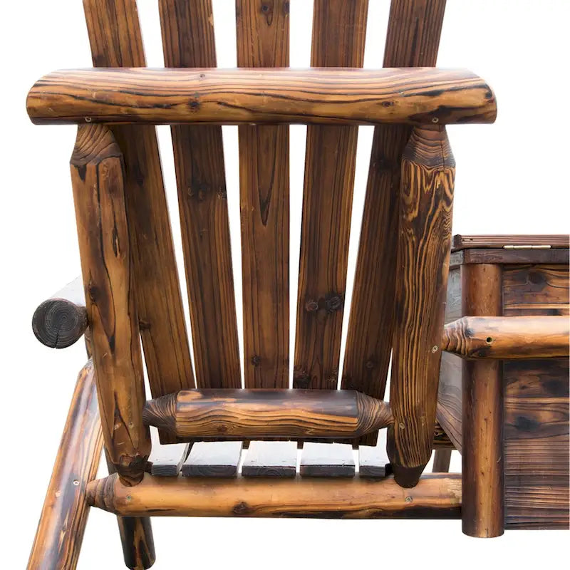 Chaise de patio Adirondack double en bois Outsunny avec glacière intégrée