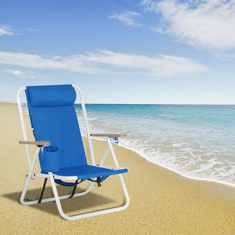 Chaise de plage portable haute résistance 140 avec appui-tête réglable