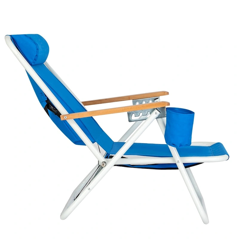 Chaise de plage portable haute résistance 140 avec appui-tête réglable
