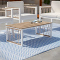 SEI Furniture Wilsey Contemporary Natural Acacia Wood Coffee Table with Rope Detail