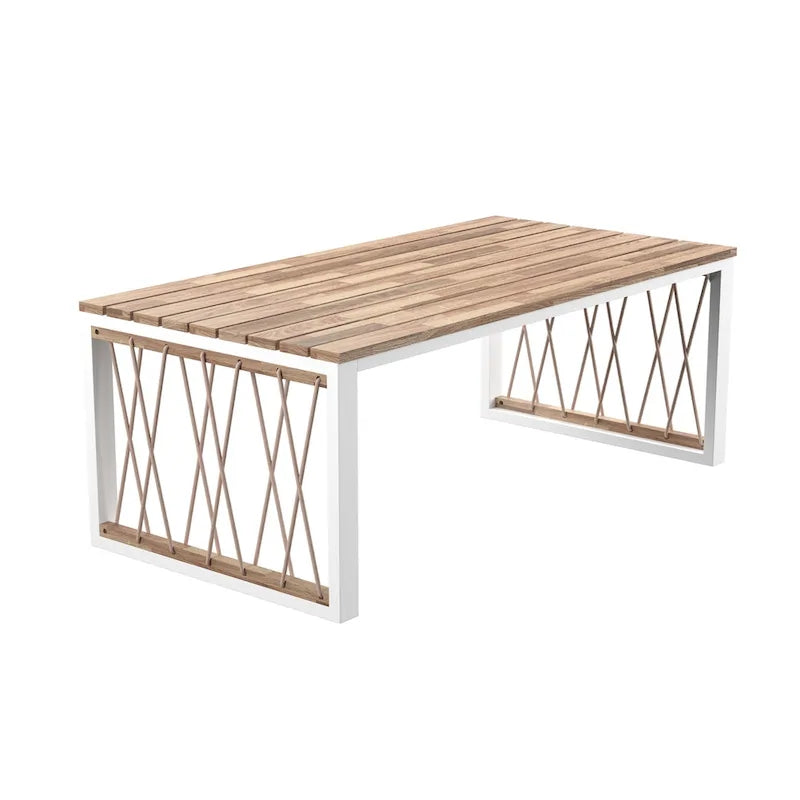 Table basse contemporaine Wilsey en bois d'acacia naturel avec détails en corde de SEI Furniture
