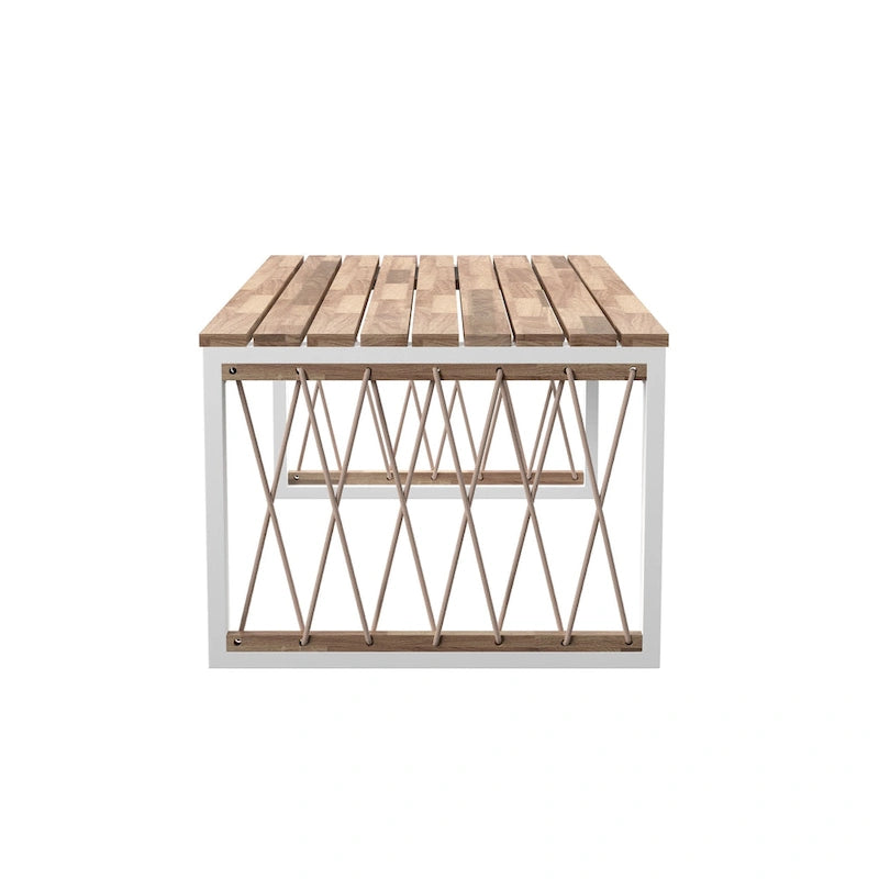 Table basse contemporaine Wilsey en bois d'acacia naturel avec détails en corde de SEI Furniture