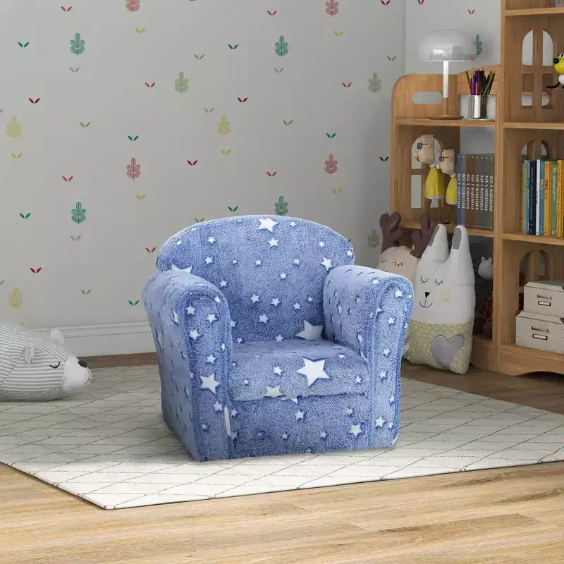 Mini canapé pour enfants avec étoiles phosphorescentes, canapé rembourré pour tout-petits de 18 à 36 mois