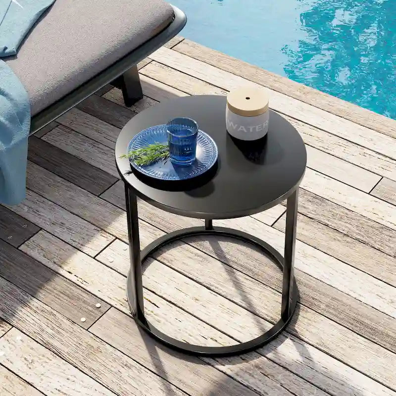 Table d'appoint ronde en acier Pellebant