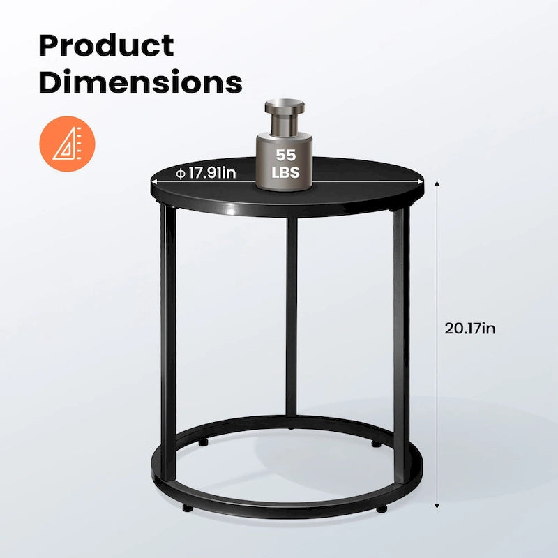 Table d'appoint ronde en acier Pellebant