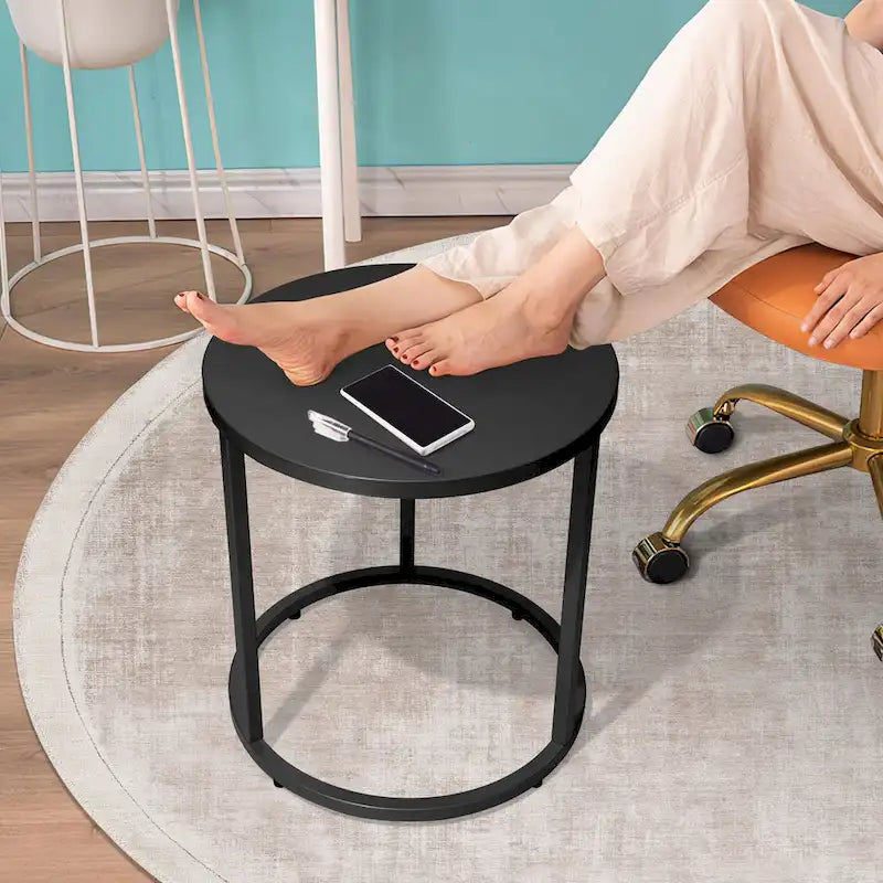 Table d'appoint ronde en acier Pellebant