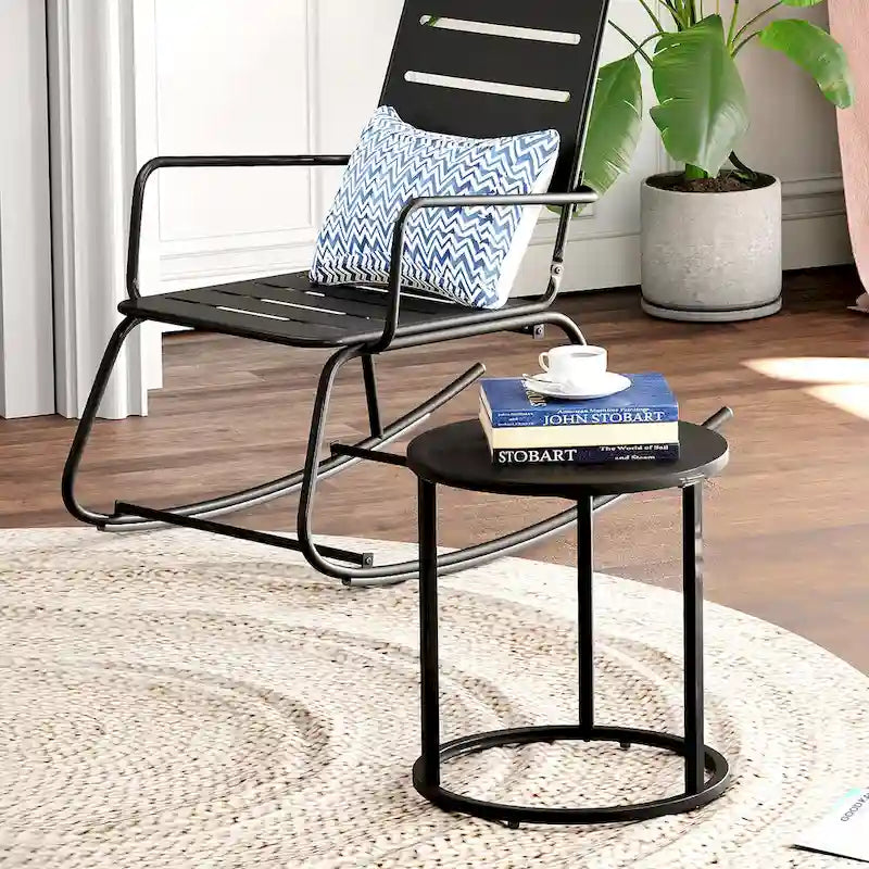 Table d'appoint ronde en acier Pellebant