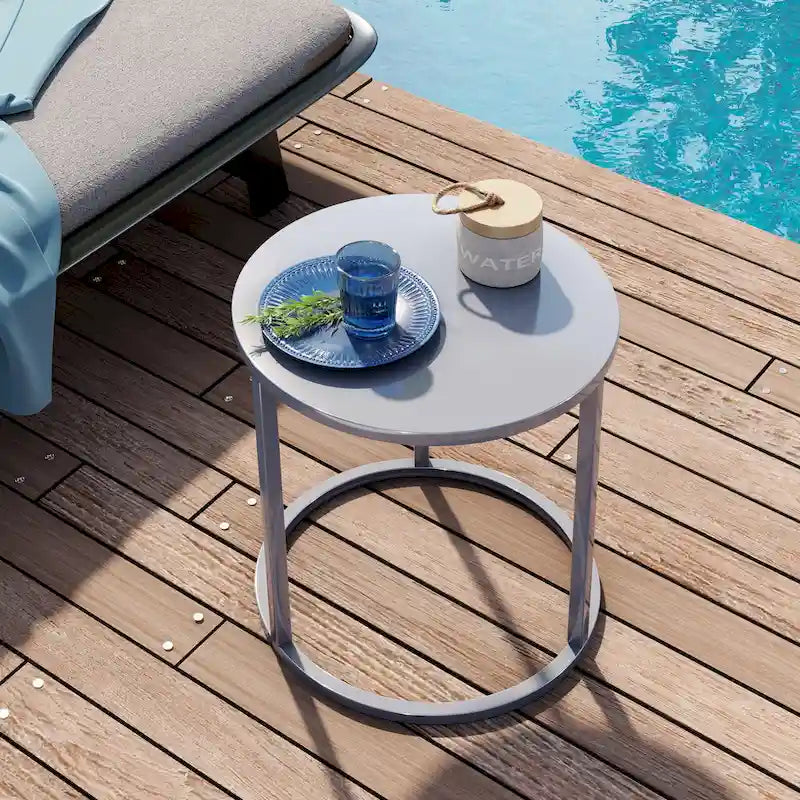 Table d'appoint ronde en acier Pellebant