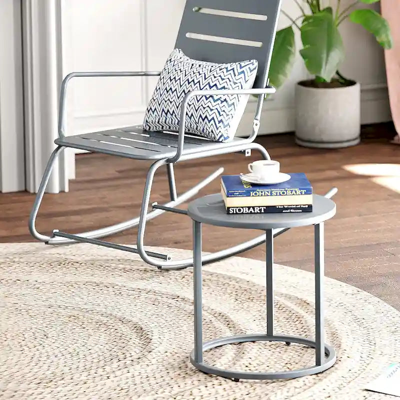 Table d'appoint ronde en acier Pellebant