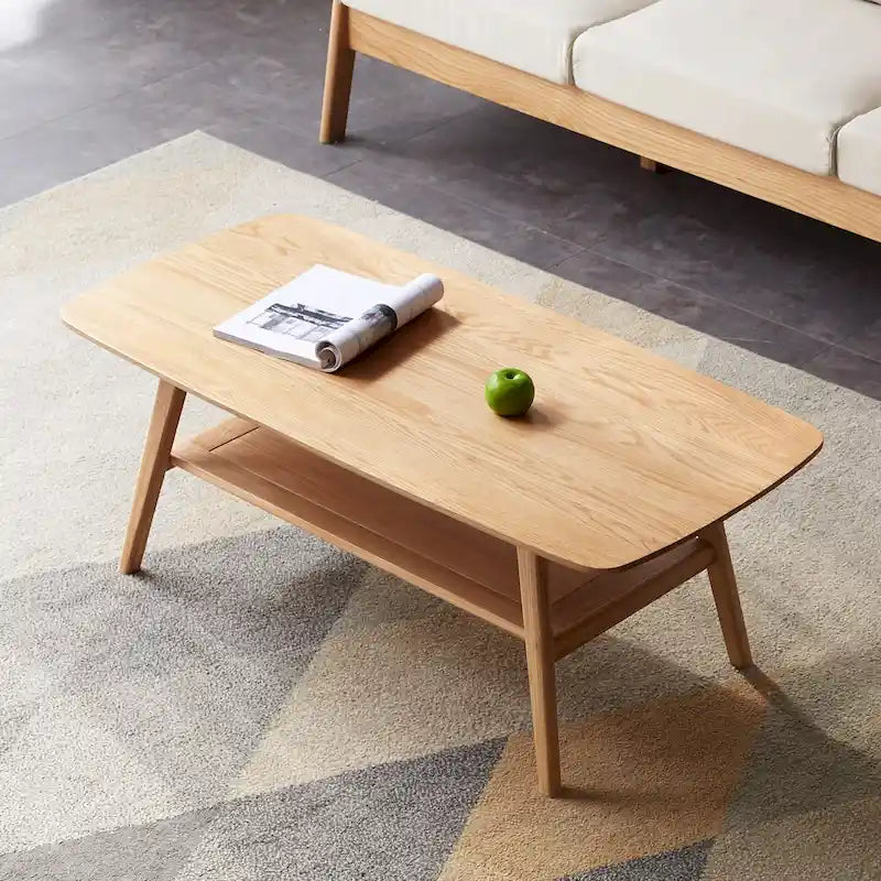 Table basse en bois massif, table d'appoint simple et élégante, chêne - 39